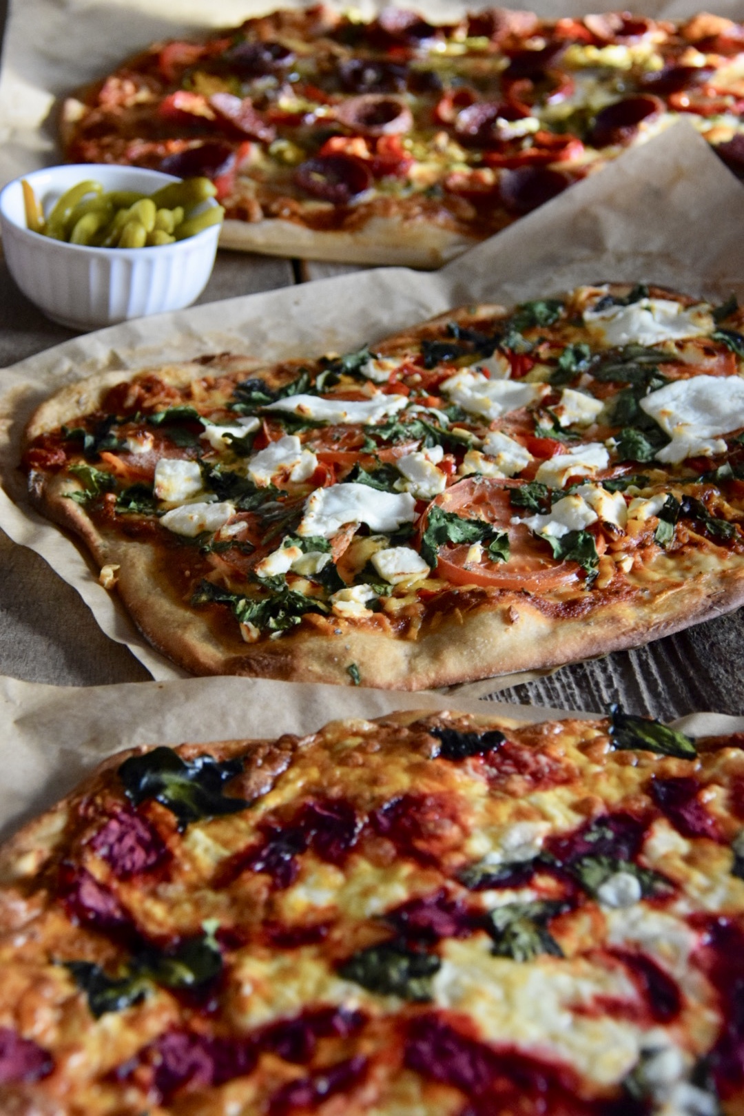 healthy pizza with goat cheese